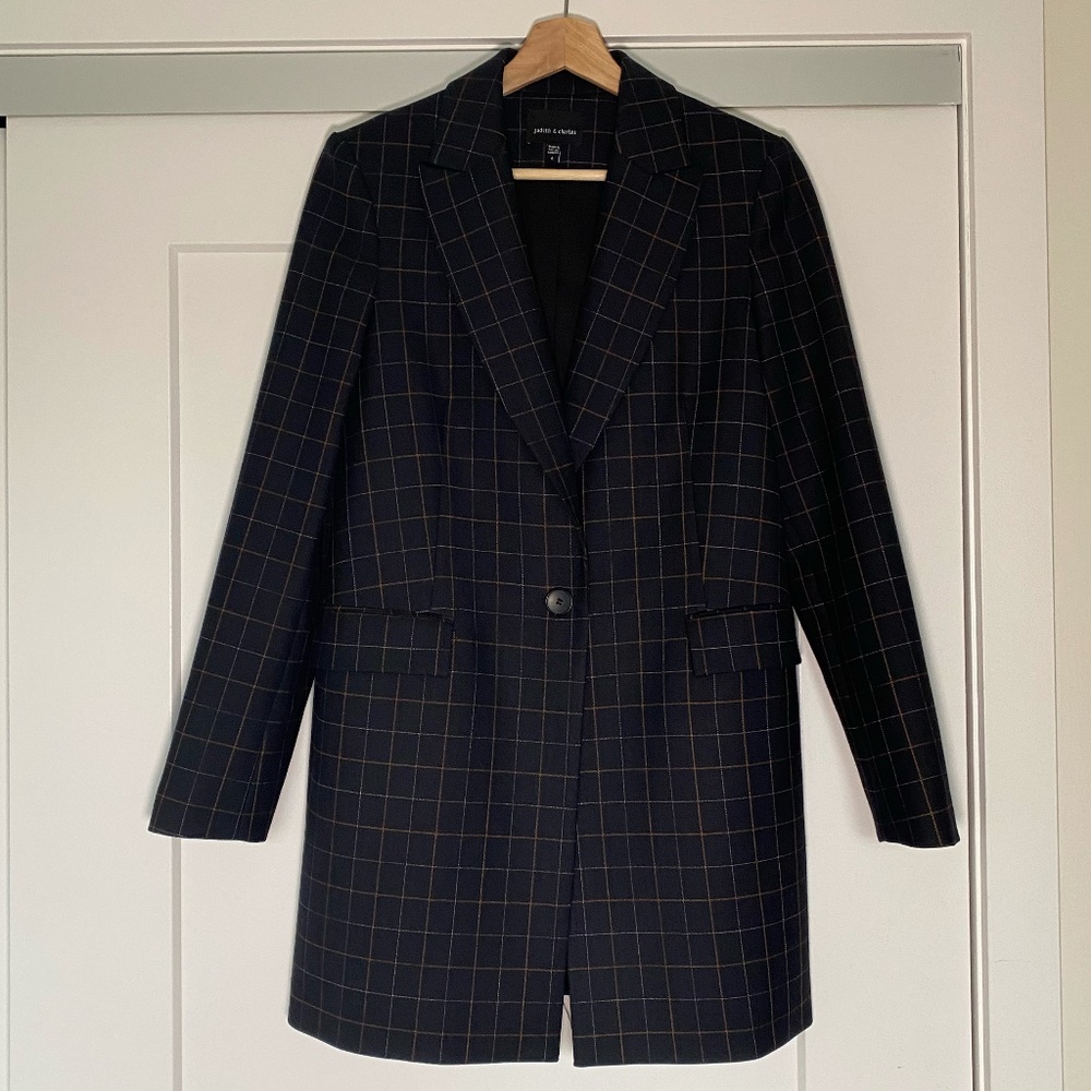 Judith & Charles Long Checked Blazer 6